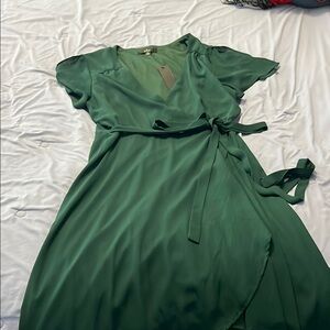 Lulu's Green Asymmetrical Ruffled Sundress